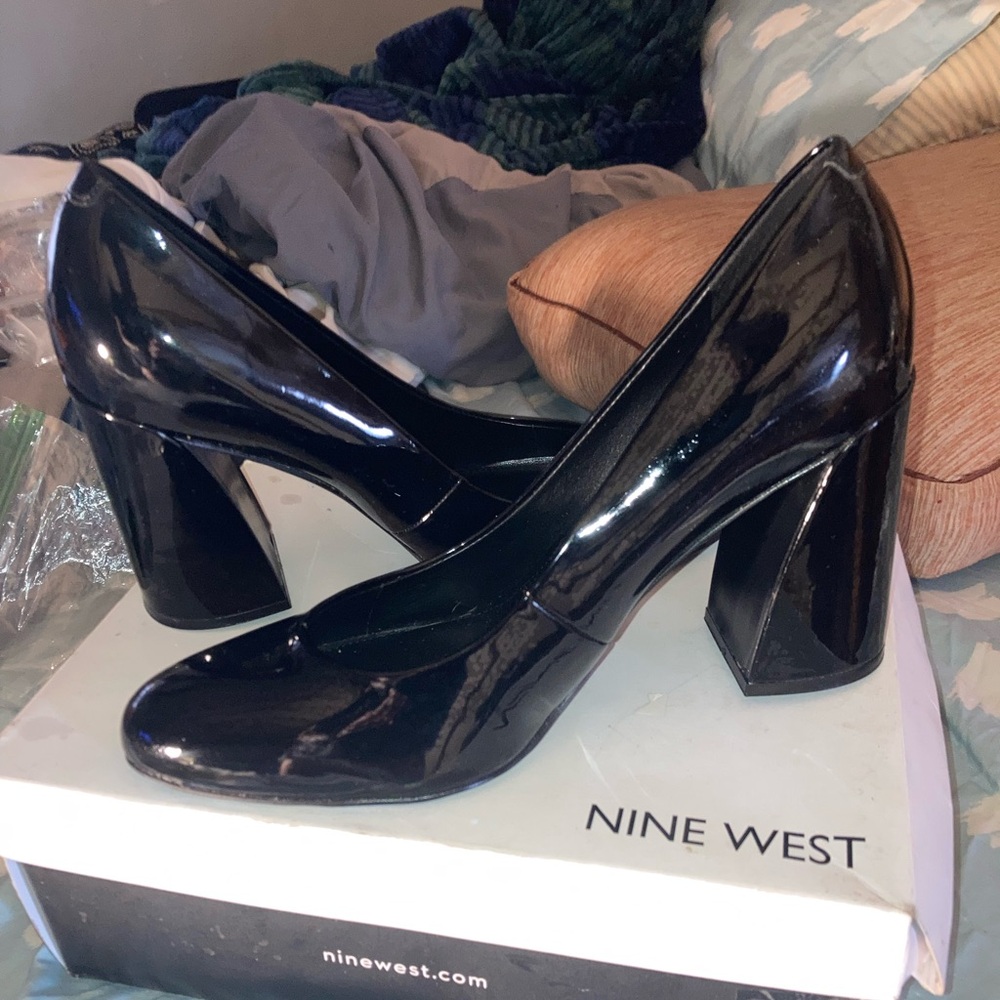 Nine West Glossy Black Heels
